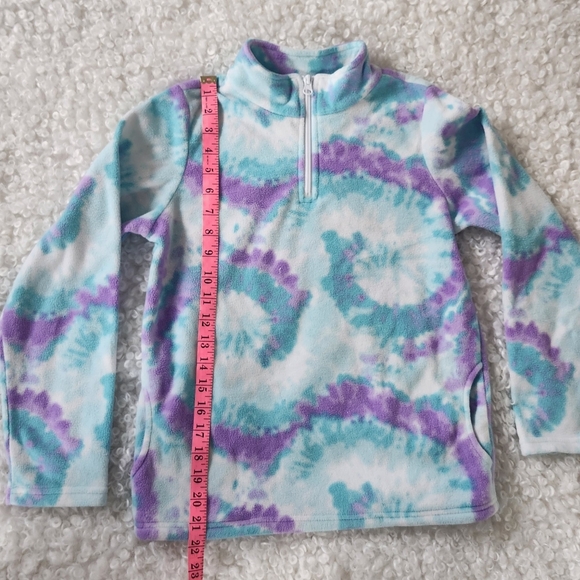 Children's Place Fleece Top Kid Sz 10-12 Print Glacier Half Zip Pullover - Picture 5 of 10